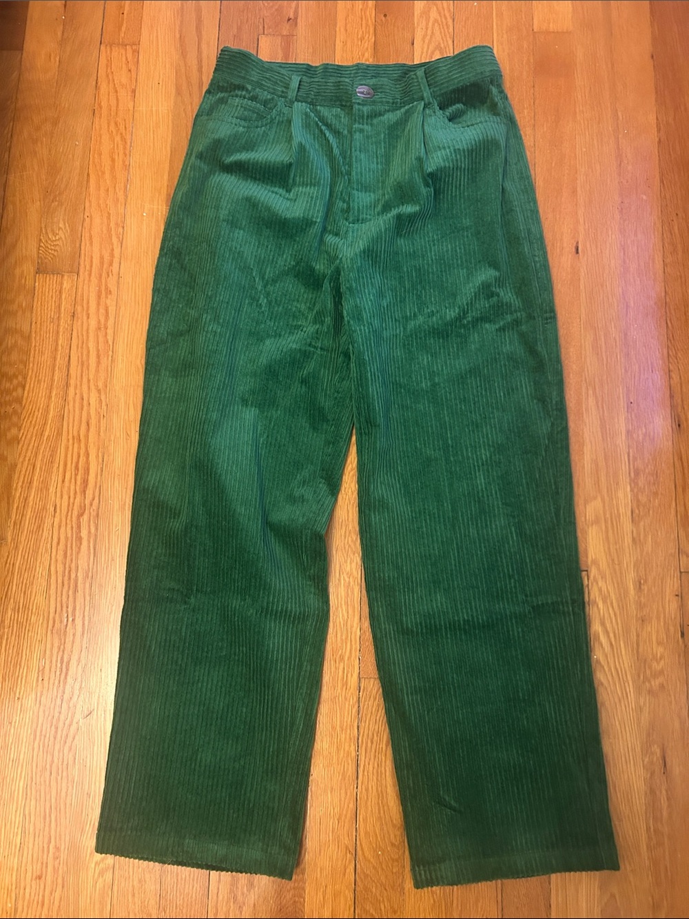 NWT fashion brand company poison green corduroy granpa trousers unisex medium - Picture 2 of 7